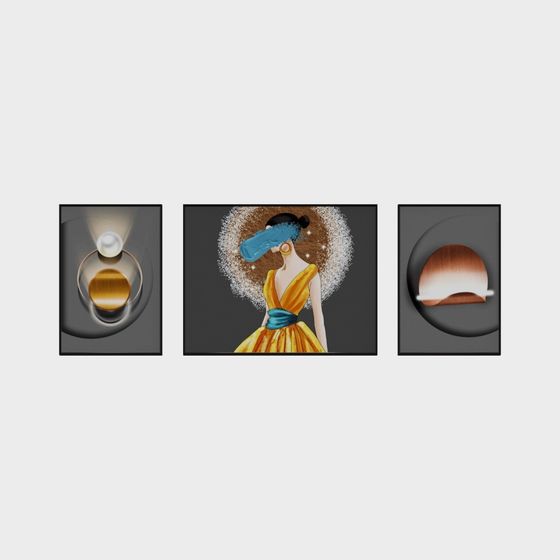 Série Luxe Lumineux Nordique - Peinture décorative combinée 2+1 - 6807