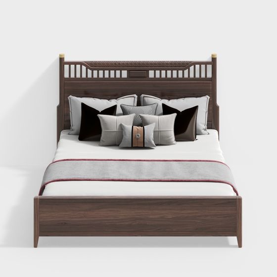 Elegant Modern Bed 3D model