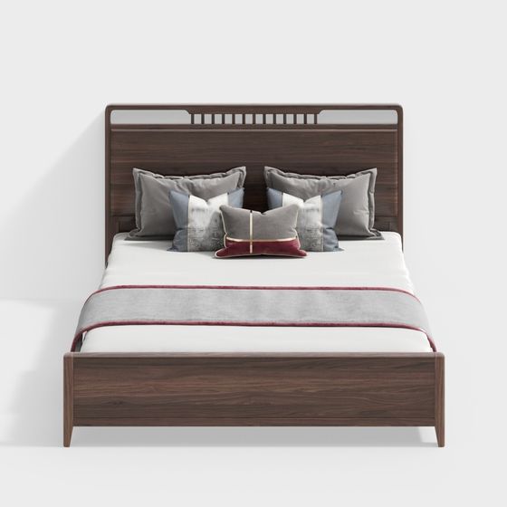 Elegant Modern Bed 3D model