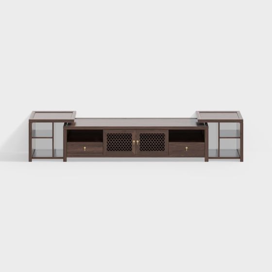 Stylish Low-Polygon TV Cabinet 3D model