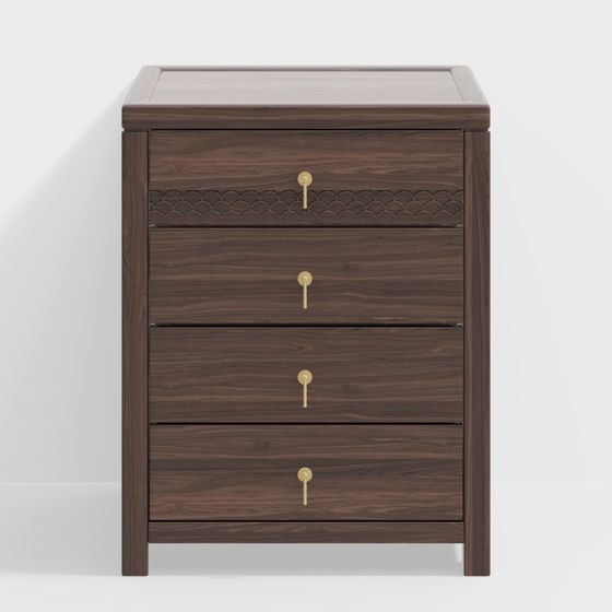 Stylish Low-Polygon Nightstand 3D Model