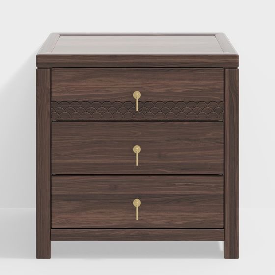 Elegant Bedside Table 3D model for Modern Interiors