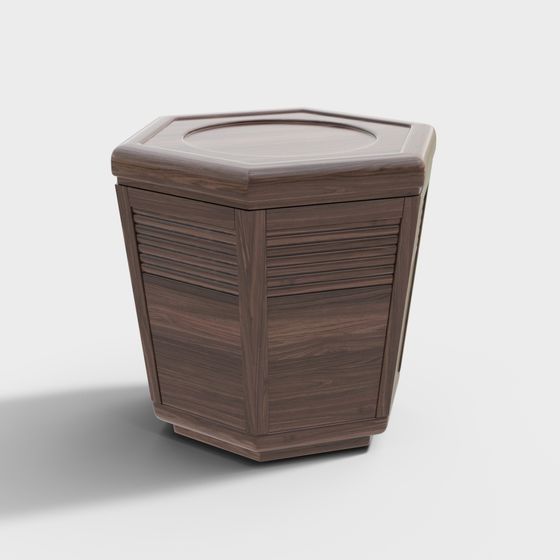 Stylish Hexagonal Trash Can 3D model for Modern Designs