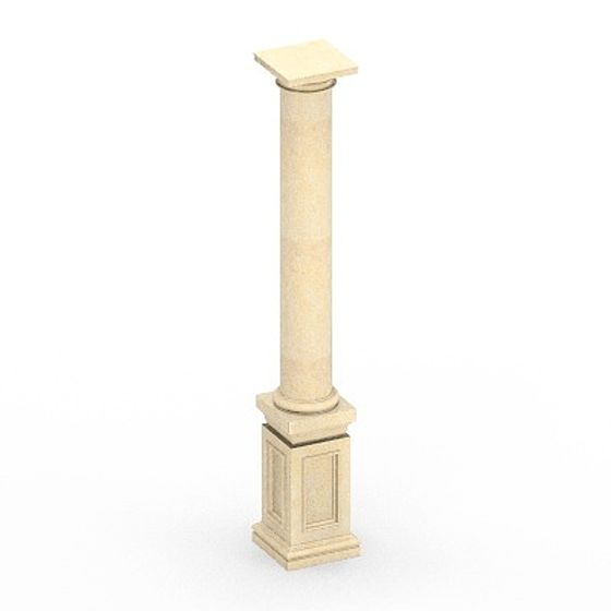 White Roman Column 3D Model
