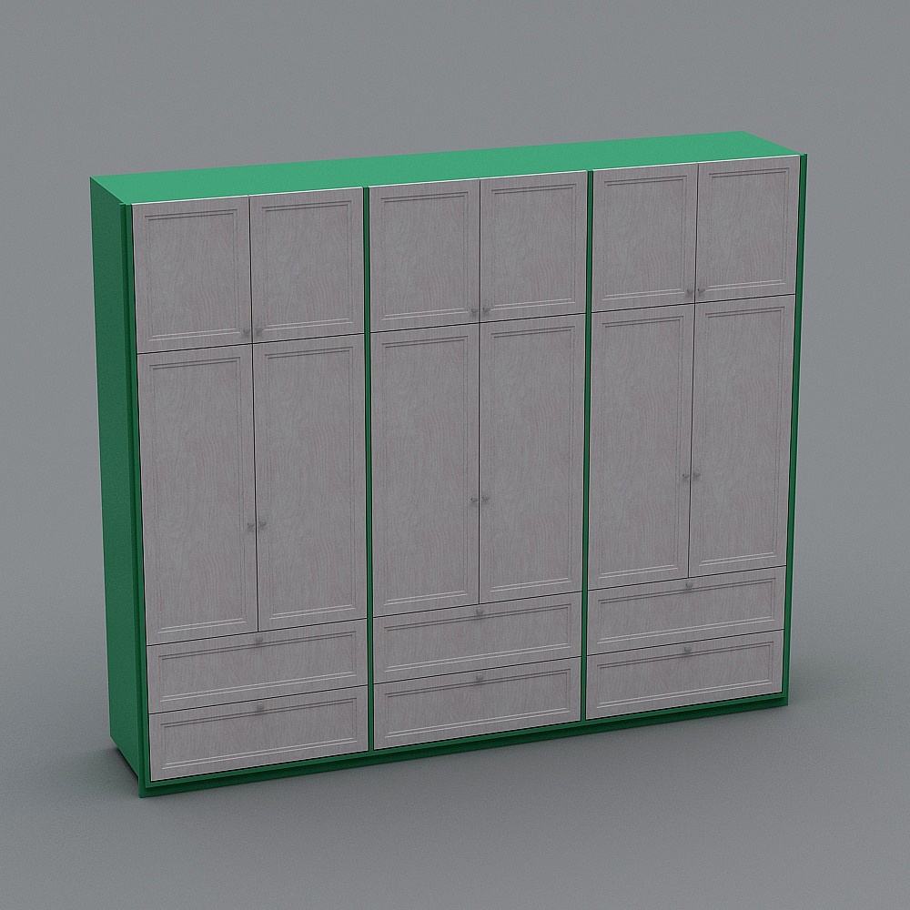 Unique Low-Poly Wardrobe 3D model