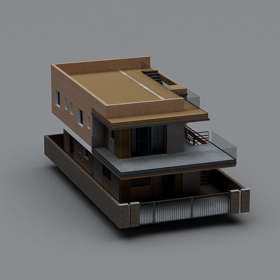 Minimalist Low-Polygon Building 3D model