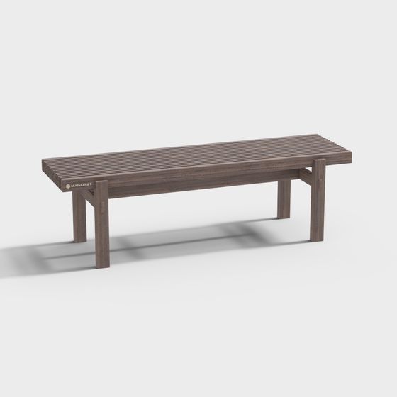 Tranquil Urban Rest Bench 3D model for Designers