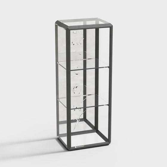 Sleek Low Poly Display Cabinet 3D model for Modern Designs