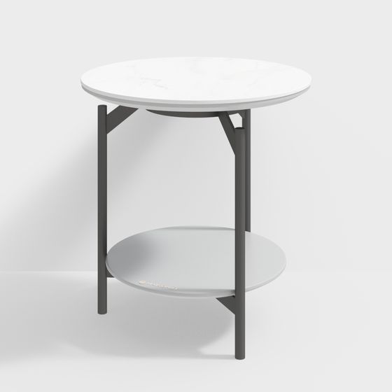 Modern Low-Poly Round Table 3D model