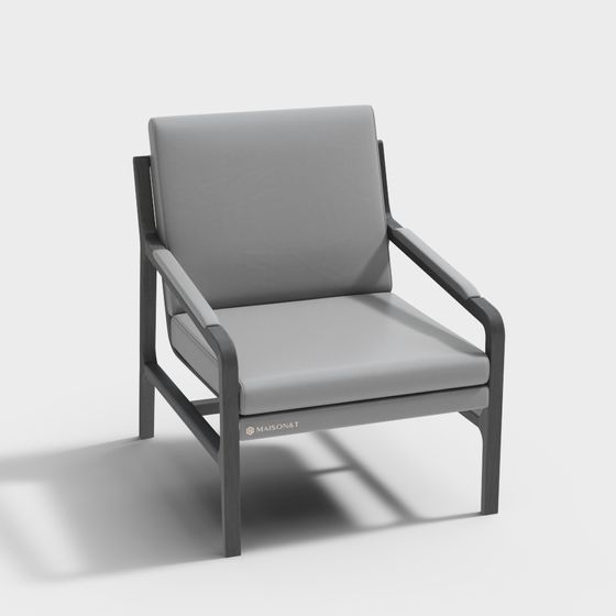 Elegant Low-Polygon Leisure Chair 3D model