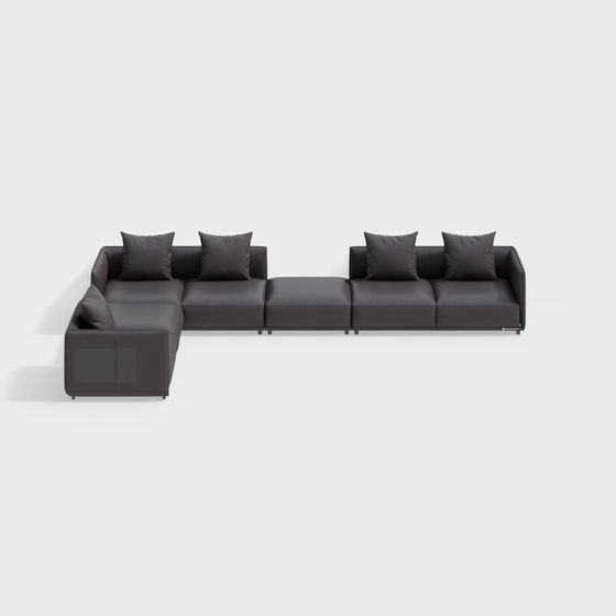 Stylish Low Poly Sofa 3D model for Modern Interiors