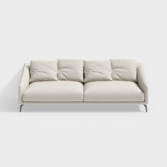 Elegant Minimalist Sofa 3D model for Modern Interiors