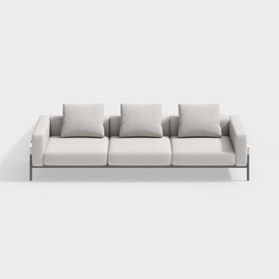 Modern Minimalist Low-Poly Sofa 3D model