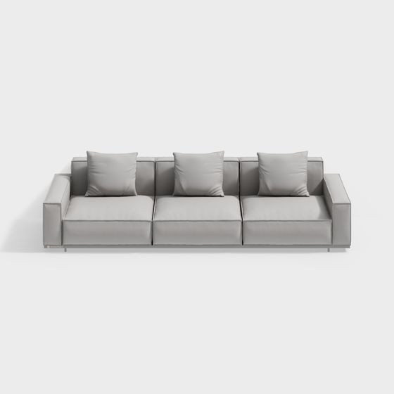 Modern Minimalist Low-Poly Sofa 3D model