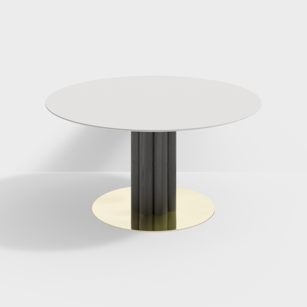 Red Square Print - Minimalist - Round Table - ZT-2106