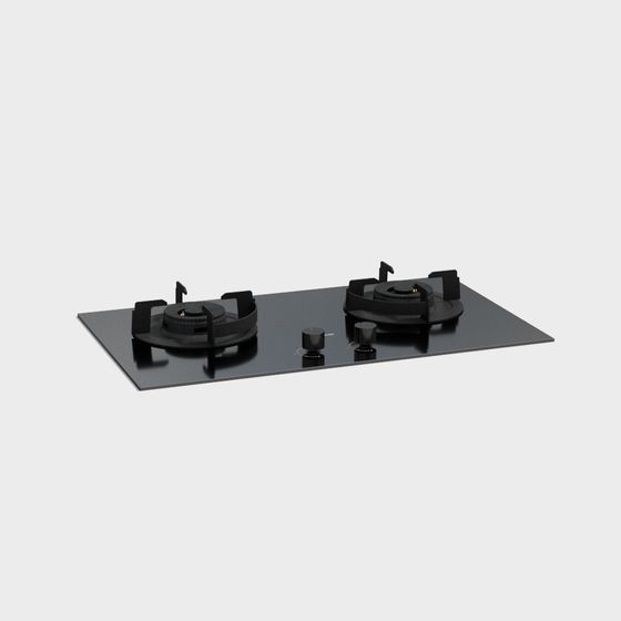 Sleek Low-Poly Gas Stove 3D model for Modern Kitchens