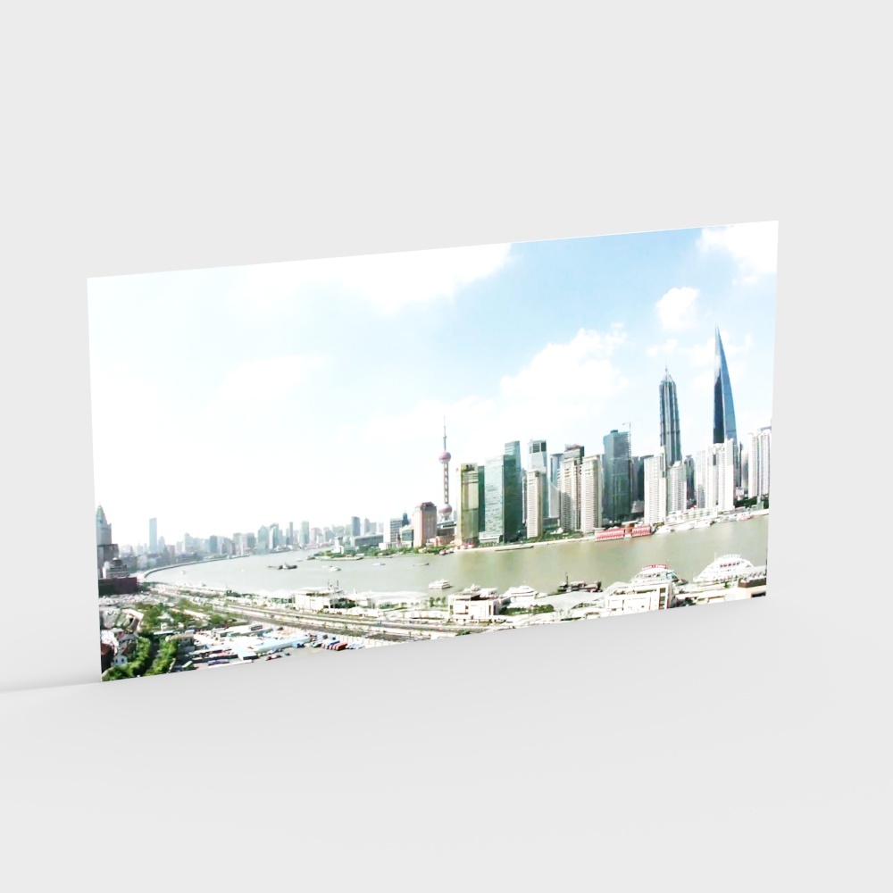 Urban Panorama Low-Poly 3D Model