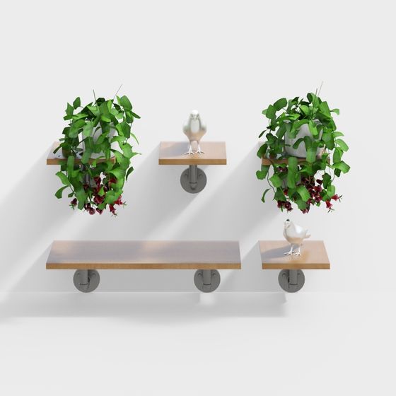 Urban Oasis Wall Decor Shelf 3D model