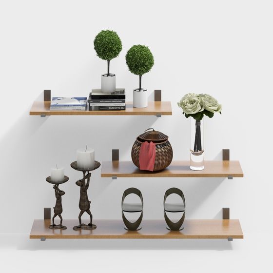 Elegant Natural Green Bookshelf 3D model for Creative Projects