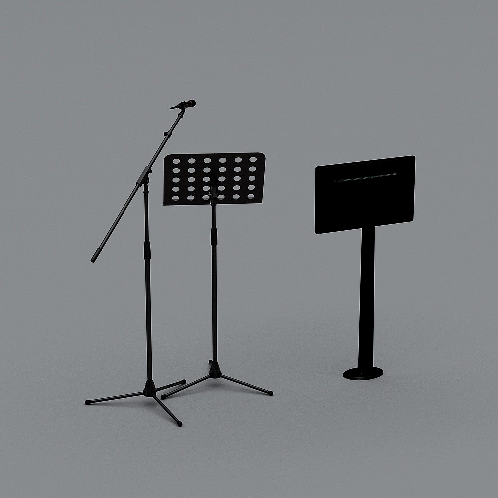 Low Poly Music Stand 3D model for Performances