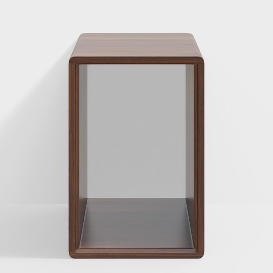 Minimalist Wooden Side Table 3D model