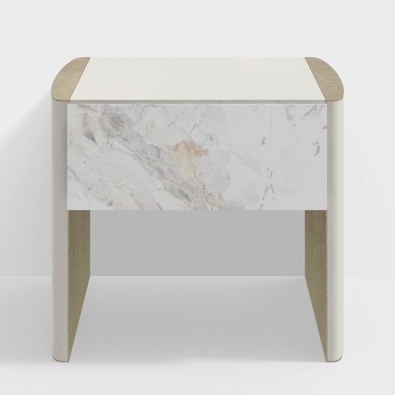 Stylish Marble Side Table 3D model