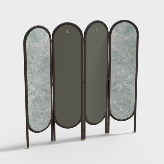 Elegant Low-Polygon Screen 3D model for Modern Interiors