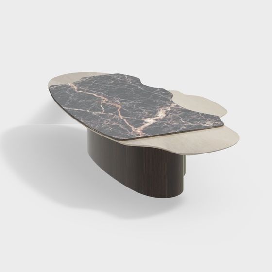 Stylish Marble Coffee Table 3D model for Various Projects
