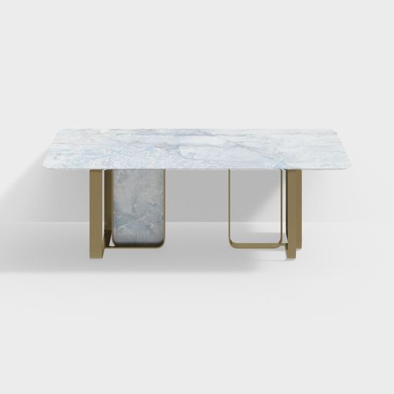 Minimalist Marble Dining Table 3D model