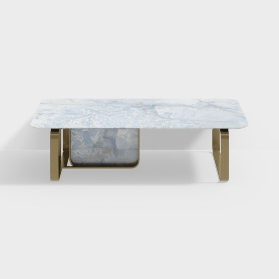 Stylish Marble Coffee Table 3D model for Modern Spaces