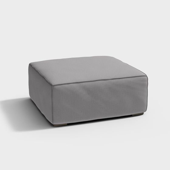Stylish Low-Poly Square Ottomans 3D model for Modern Spaces