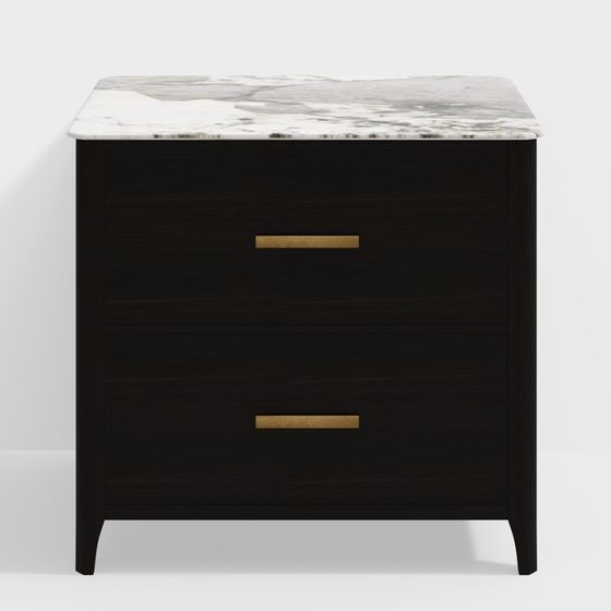 Elegant Bedside Table 3D model for Modern Interiors