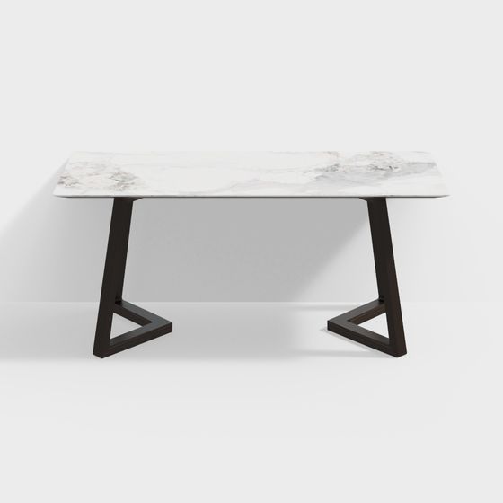 Elegant Marble Dining Table 3D model