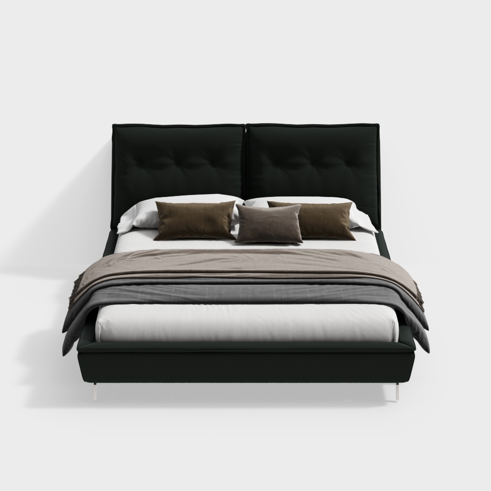 ตราสี่เหลี่ยมแดง - มินิมอลลิสม์ตะวันออก - เตียง - P9075