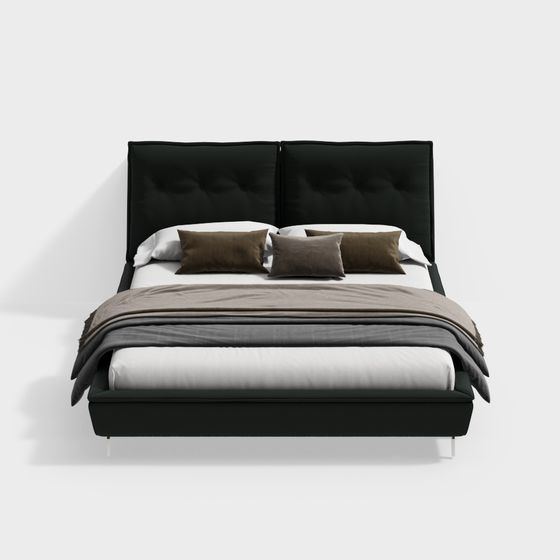 ตราสี่เหลี่ยมแดง - มินิมอลลิสม์ตะวันออก - เตียง - P9075