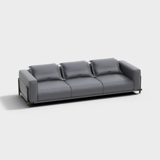Elegant Minimalist Sofa 3D model for Modern Interiors