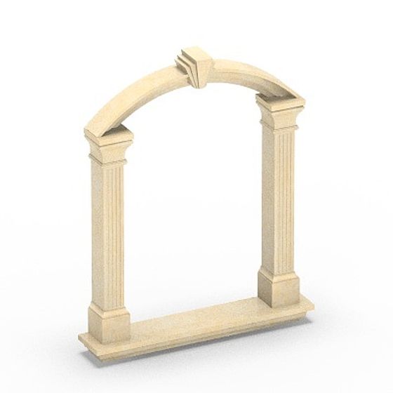 Curved Window Cover 3D Model in Gray