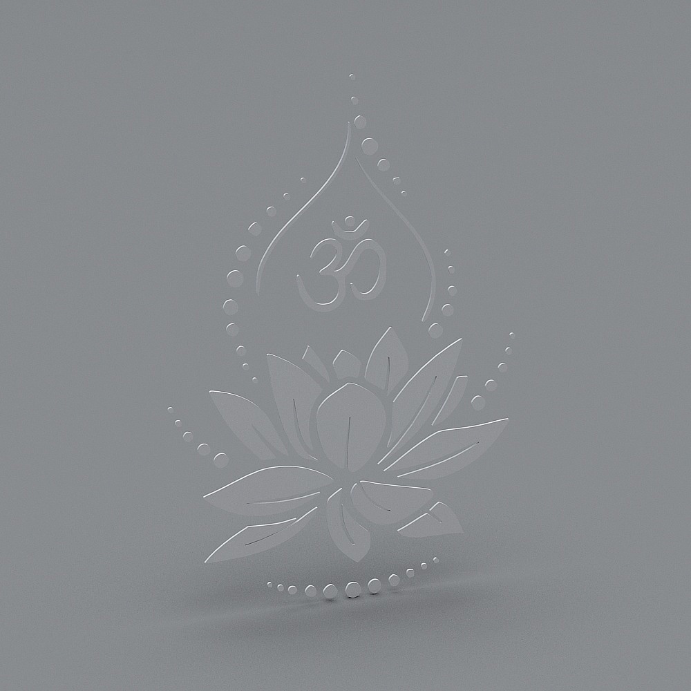 Om Lotus 3D model - Sacred Floral Design