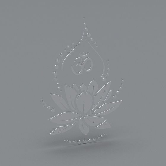 Om Lotus 3D model - Sacred Floral Design