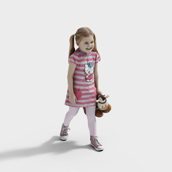 Charming Girl 3D Model for Creative Projects