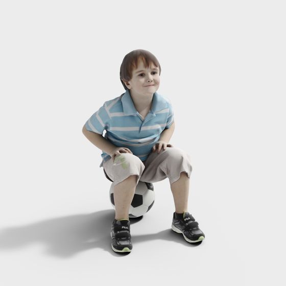 Playful Soccer Boy 3D Model