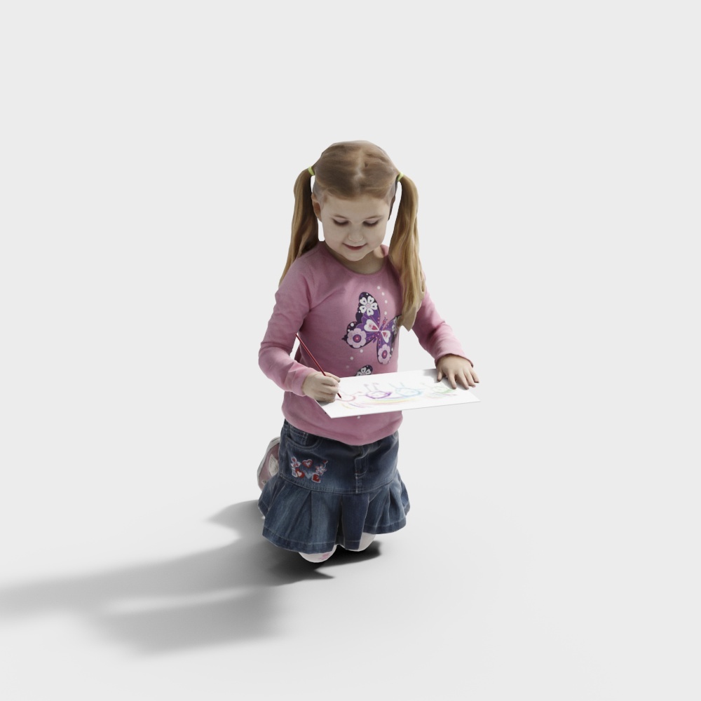 小さな女の子を描く