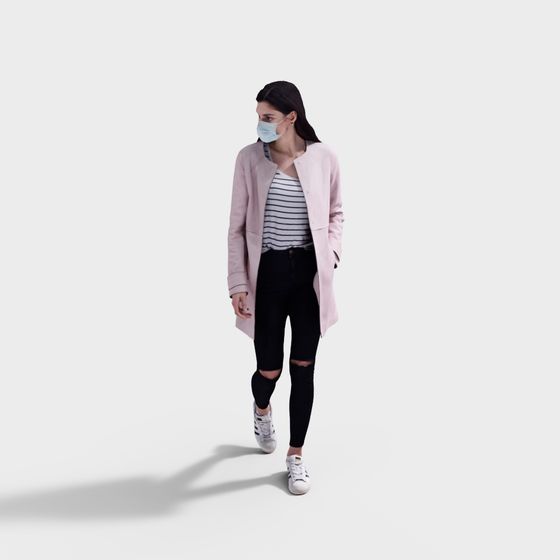Stylish Female 3D Model in Trendy Outfit