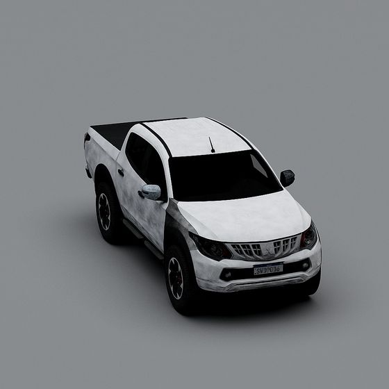 Stylish Low-Poly Pickup Truck 3D model