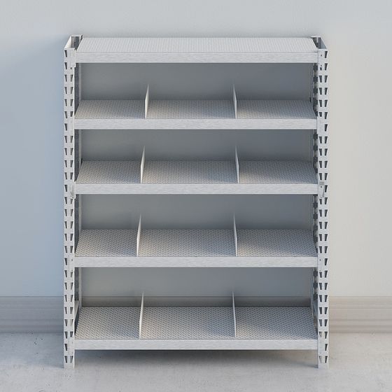 Wider Range Gray Shelving 3D Model for Efficient Storage