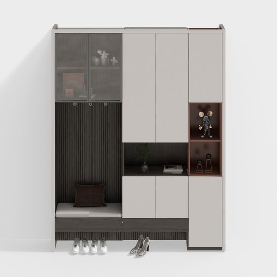 Modern Minimalist Entryway Cabinet 3D model