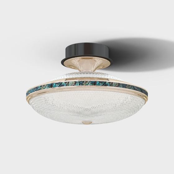 Stylish Glass Ceiling Light 3D model for Modern Interiors