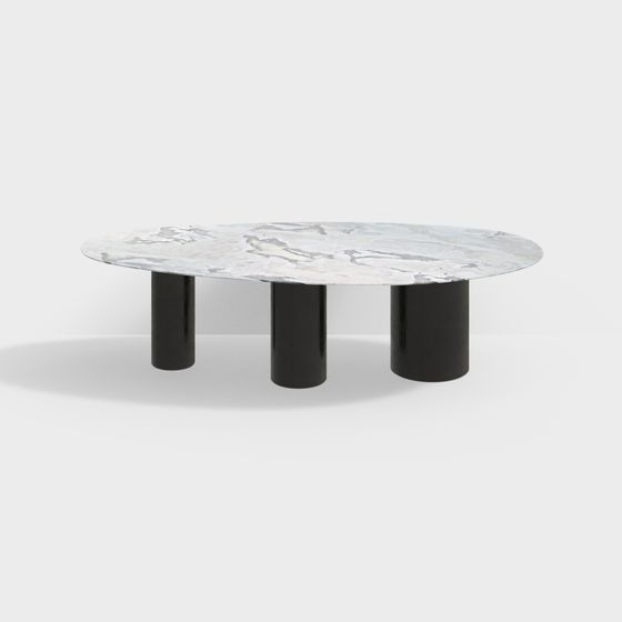 Elegant Marble Round Table 3D model