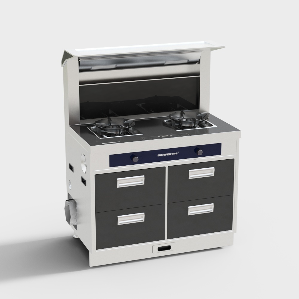 Stylish Gas Stove 3D Model for Modern Kitchens