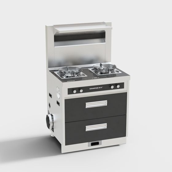 Stylish Gas Stove 3D Model for Modern Kitchens